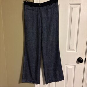 Anthropologie Elevenses The Brighton blue/gray tweed wide leg trousers size 8